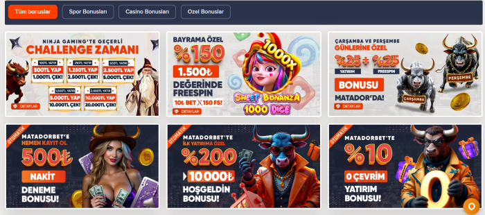 Matadorbet Bonusları