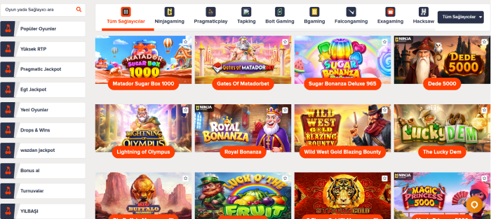 Matadorbet Casino Oyunları