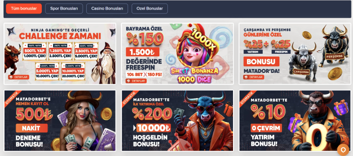 Bonuses Matadorbet